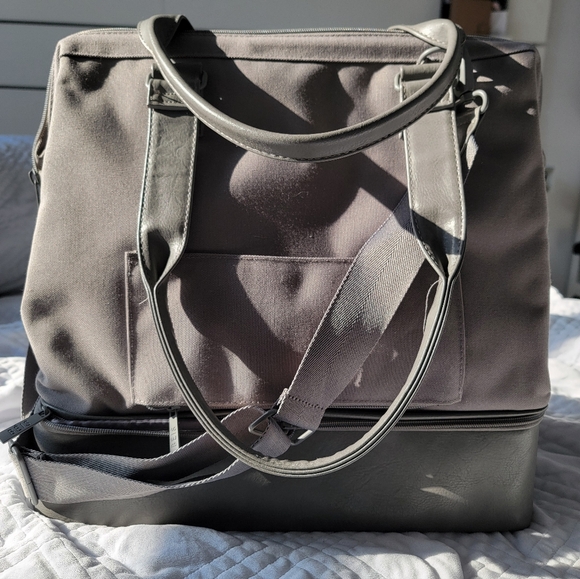 BEIS Mini Convertible Weekender In Grey - Picture 3 of 9